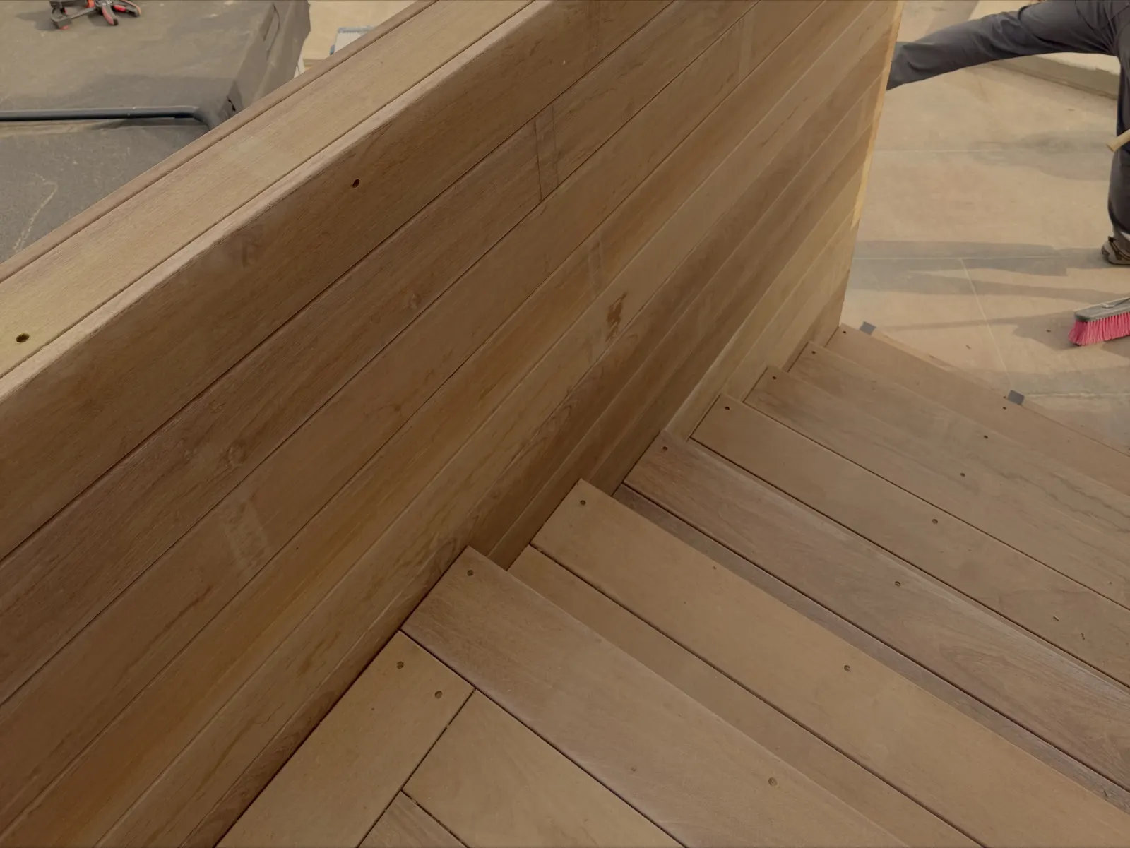 Ipe hardwood deck with custom carpentry