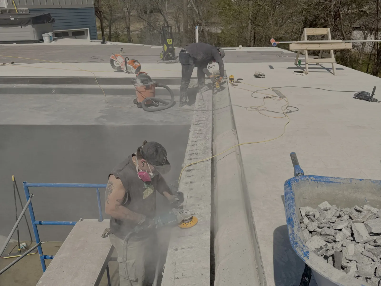 Pool tile and coping replacement work